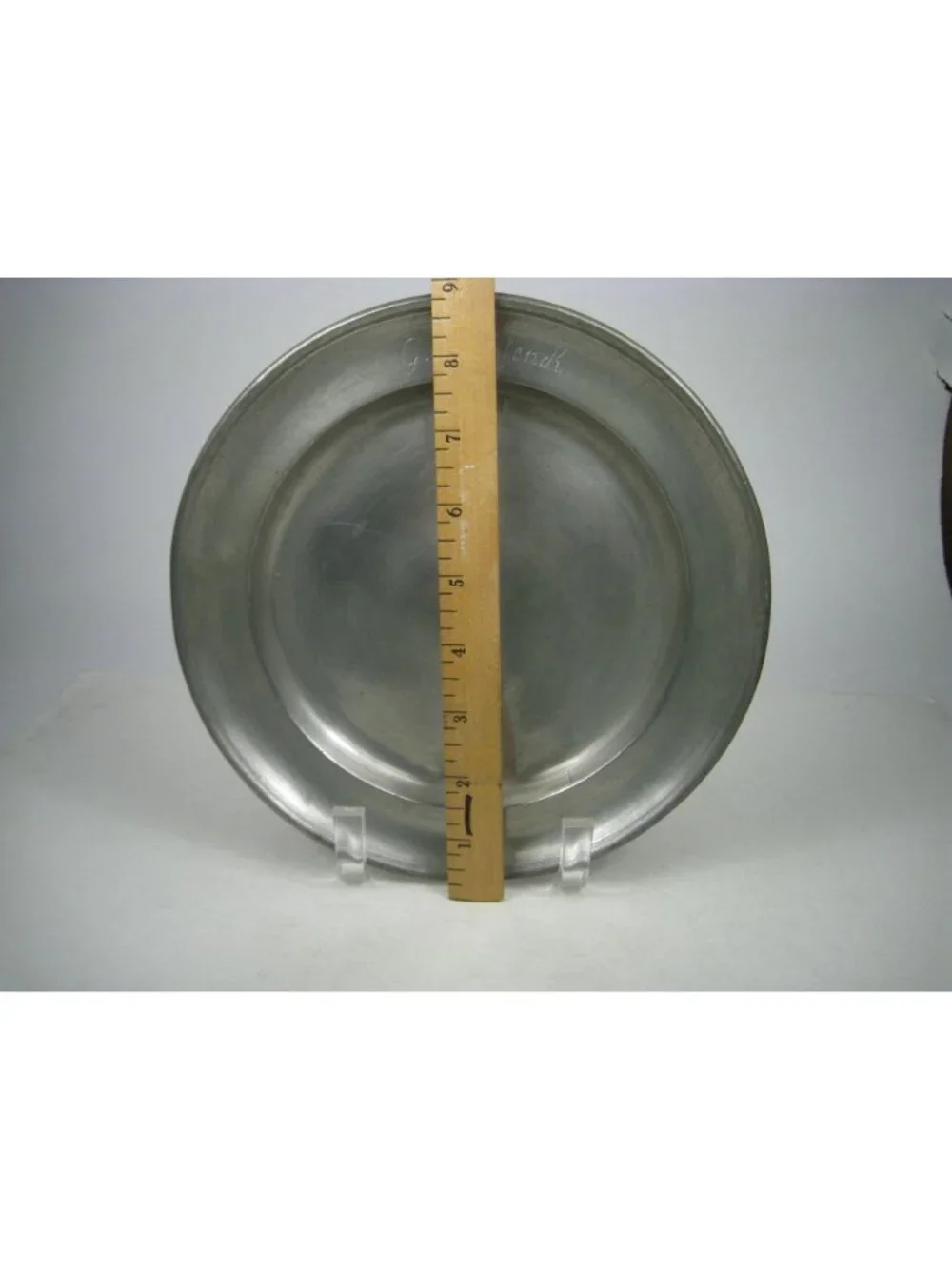 Zinn German Antique Pewter Plate Engraved Klenck 1839 Charger Home Georg Gonzler